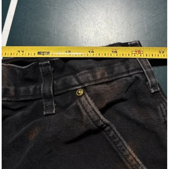 Vintage Carhartt Double Knee Pants Size 32x28 Faded Black BLK B01 Distressed USA - Picture 14 of 16